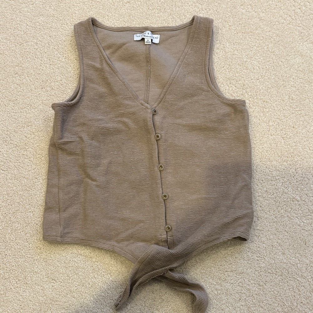 Madewell Taupe Textured Top